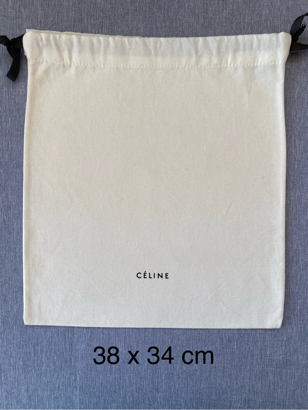 Authentic Celine | Canvas Drawstring Dust Bag Cream Gift Storage